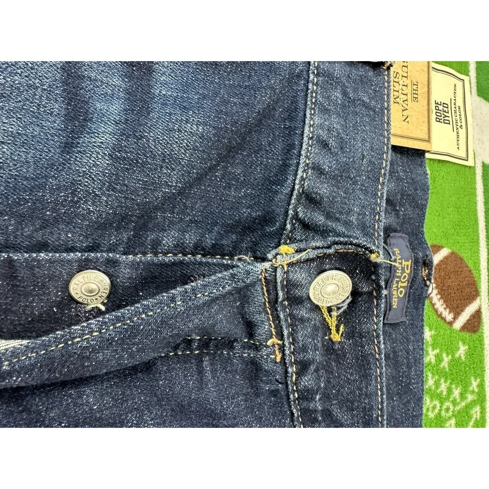 Polo Ralph Lauren Blue Sullivan Slim Paint Splatter Mens Jeans Size 40x32 NWT